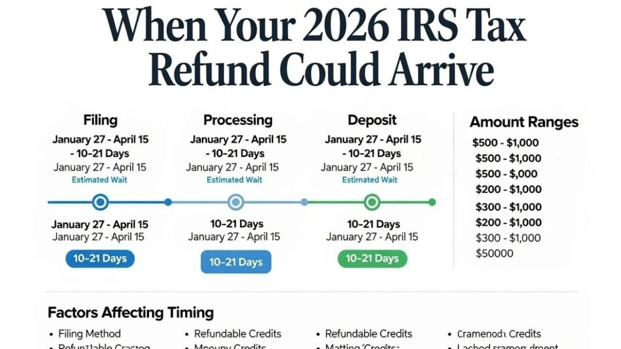 When Your 2026 IRS Tax Refund Could Arrive: Expected Deposit Windows, Amount Ranges, and What Affects Timing